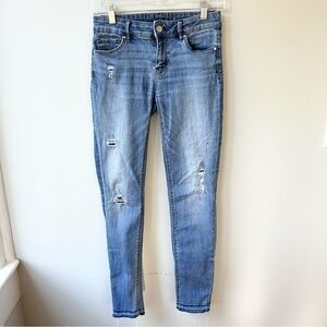 WHBM The Skimmer distressed skinny jeans women’s size 0